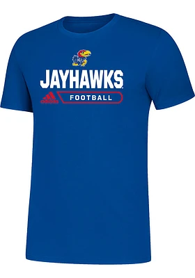 Adidas Kansas Jayhawks Blue Amplifier Football Short Sleeve T Shirt