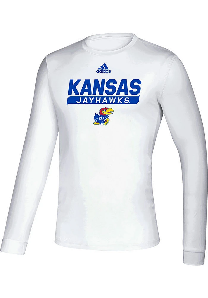 Adidas Kansas Jayhawks White Creator Long Sleeve T-Shirt