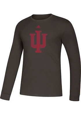 Adidas Indiana Hoosiers Charcoal Amplifier Long Sleeve T Shirt