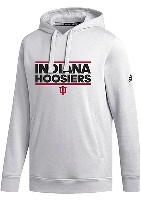 Adidas Indiana Hoosiers Mens White Fleece Long Sleeve Hoodie