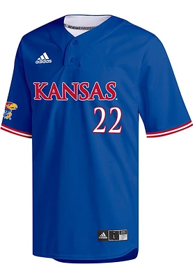 Adidas Kansas Jayhawks Mens Blue Replica Baseball Jersey