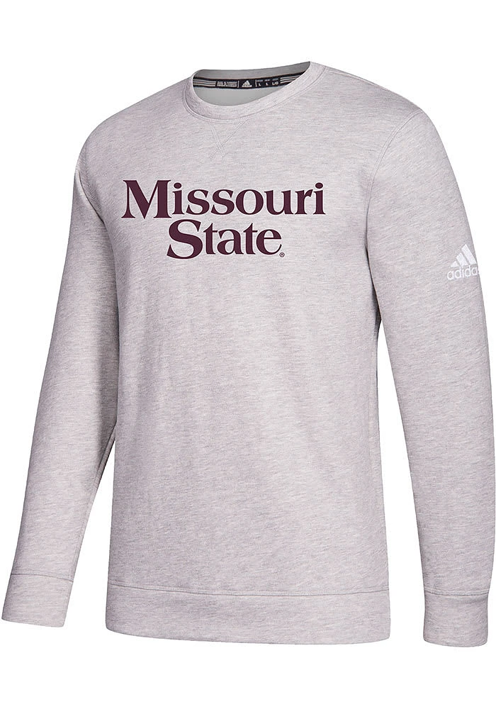 Adidas Missouri State Bears Mens Grey Fleece Crew Edition Long Sleeve Sweatshirt