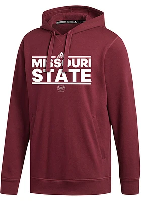 Adidas Missouri State Bears Mens Maroon Fleece Hood Long Sleeve Hoodie