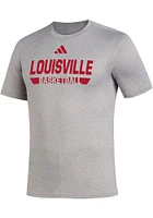 Adidas Louisville Cardinals Grey Creator Short Sleeve T Shirt