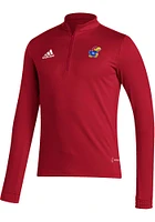 Adidas Kansas Jayhawks Mens Entrada22 Long Sleeve Qtr Zip Pullover