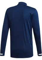 Adidas Kansas Jayhawks Mens Navy Blue Team19 Long Sleeve Qtr Zip Pullover