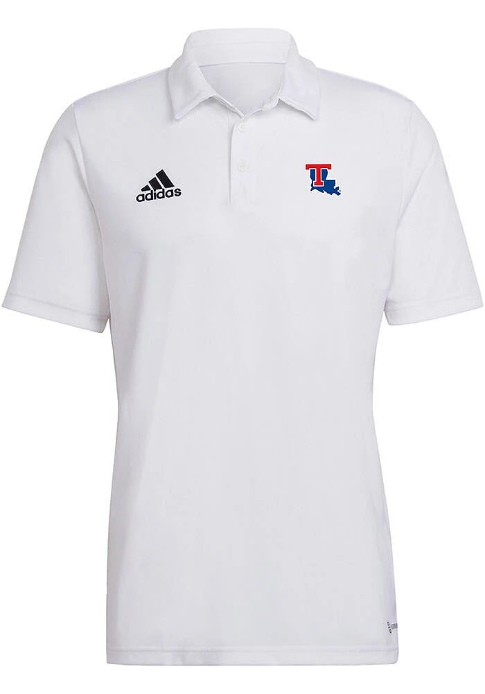 Adidas Louisiana Tech Bulldogs Mens White Wordmark Short Sleeve Polo