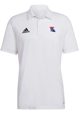 Adidas Louisiana Tech Bulldogs Mens White Wordmark Short Sleeve Polo