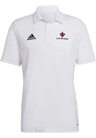 Adidas Louisiana Ragin' Cajuns Mens White Fleur de Lis Wordmark Short Sleeve Polo