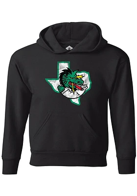Rally Carroll High School Dragons Youth Black Primary Logo Distressed Long Sleeve Hoodie