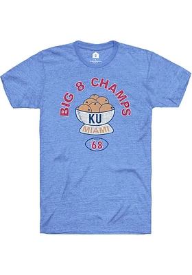 Rally Kansas Jayhawks Blue Big 8 Champs Short Sleeve Fashion T Shirt