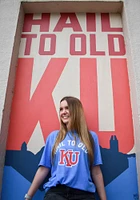Rally Kansas Jayhawks Blue Hail To Old Ku Short Sleeve Fashion T Shirt