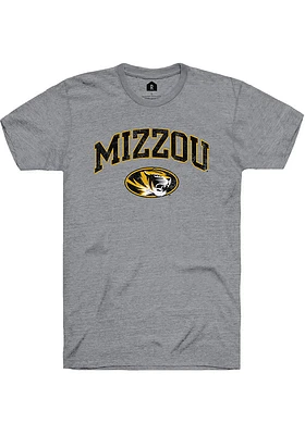 Rally Missouri Tigers Grey Arch Mascot Distressed Short Sleeve Fashion T Shirt
