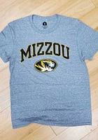 Rally Missouri Tigers Grey Arch Mascot Distressed Short Sleeve Fashion T Shirt