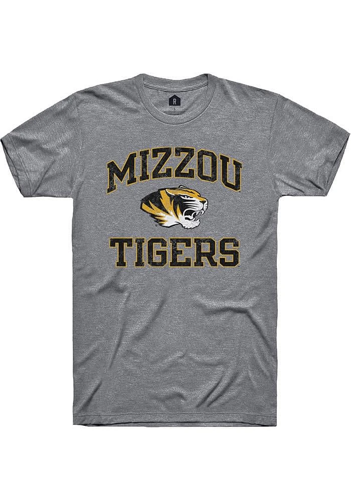 Rally Missouri Tigers Grey Number One Distressed Short Sleeve Fashion T Shirt