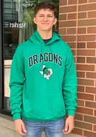 Rally Carroll High School Dragons Mens Green Arch Mascot Long Sleeve Hoodie