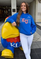 Rally Kansas Jayhawks Mens Blue Folds of Honor Stars Long Sleeve Hoodie