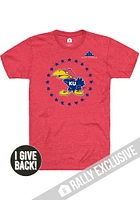 Rally Kansas Jayhawks Red Folds of Honor 41 Jayhawk Circle Short Sleeve Fashion T Shirt