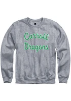 Rally Carroll High School Dragons Mens Grey Script Long Sleeve Crew Sweatshirt