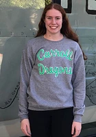 Rally Carroll High School Dragons Mens Grey Script Long Sleeve Crew Sweatshirt