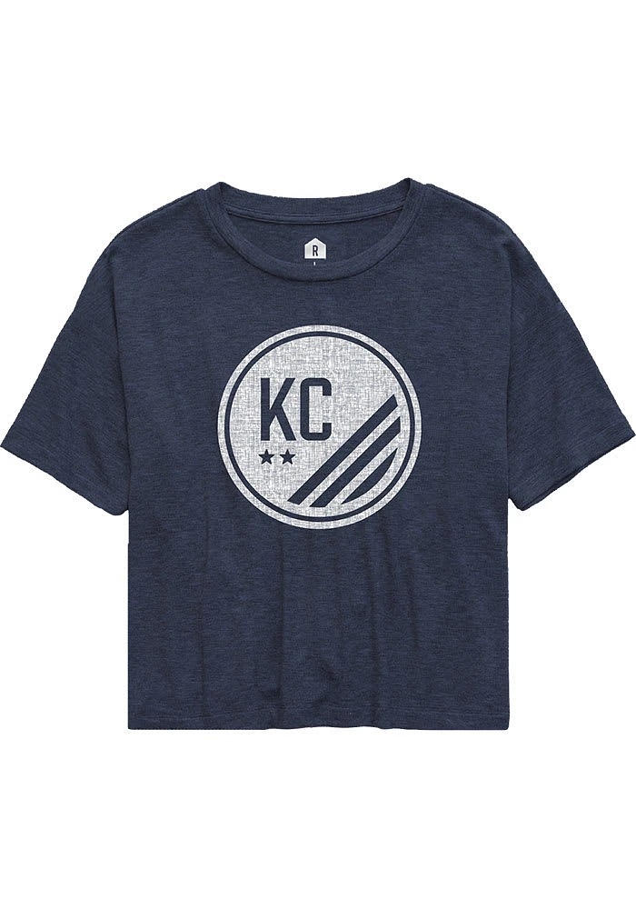 Rally KC Current Womens Navy Blue Tonal Short Sleeve T-Shirt
