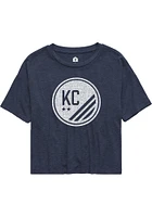 Rally KC Current Womens Navy Blue Tonal Short Sleeve T-Shirt
