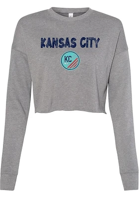 Rally KC Current Womens Grey Primary Crew Sweatshirt