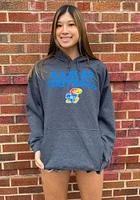 Rally Kansas Jayhawks Mens Charcoal Football Stacked Long Sleeve Hoodie