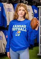 Rally Kansas Jayhawks Blue Football Stacked Long Sleeve T Shirt