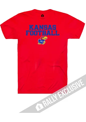 Rally Kansas Jayhawks Football Stacked Short Sleeve T Shirt