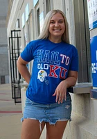 Rally Kansas Jayhawks Blue Football Hail To Old Short Sleeve Fashion T Shirt