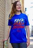 Rally Kansas Jayhawks Blue Rock Chalk Fade Short Sleeve Fashion T Shirt