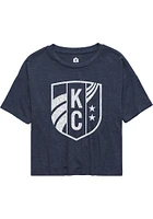 Rally KC Current Womens Navy Blue Tonal Design Short Sleeve T-Shirt