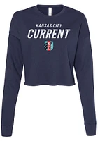Rally KC Current Womens Navy Blue Primary Crew Sweatshirt