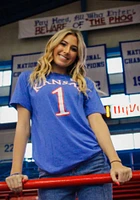 Joseph Yesufu Kansas Jayhawks Blue Basketball Player Name and Number Short Sleeve T Shirt