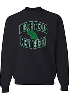 Rally North Texas Mean Green Mens Black Number One Tonal Long Sleeve Crew Sweatshirt