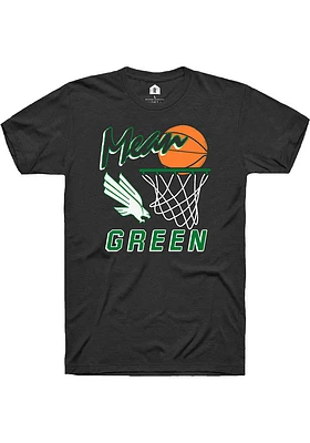 Rally North Texas Mean Green Black Basketball Short Sleeve T Shirt
