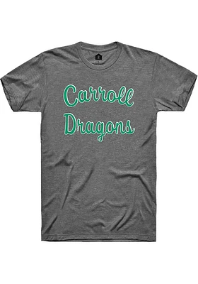Rally Carroll High School Dragons Grey Script Short Sleeve Fashion T Shirt