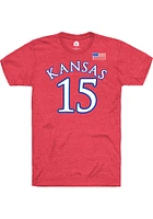 Zakiyah Franklin Kansas Jayhawks Red Basketball Name and Number Short Sleeve Player T Shirt