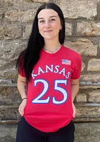 Chandler Prater Kansas Jayhawks Red Basketball Name and Number Short Sleeve Player T Shirt