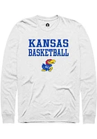 Rally Kansas Jayhawks White Basketball Stacked Long Sleeve T Shirt