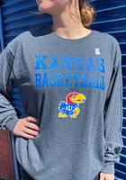 Rally Kansas Jayhawks Charcoal Basketball Stacked Long Sleeve T Shirt