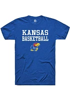 Rally Kansas Jayhawks Blue Basketball Stacked Short Sleeve T Shirt