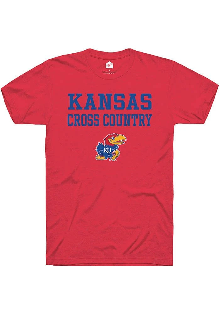 Rally Kansas Jayhawks Cross Country Stacked Short Sleeve T Shirt