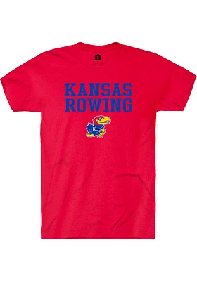 Rally Kansas Jayhawks Rowing Stacked Short Sleeve T Shirt