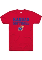 Rally Kansas Jayhawks Softball Stacked Short Sleeve T Shirt