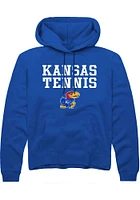 Rally Kansas Jayhawks Mens Blue Tennis Stacked Long Sleeve Hoodie