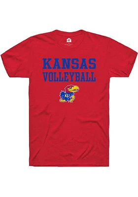 Rally Kansas Jayhawks Volleyball Stacked Short Sleeve T Shirt