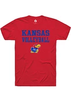Rally Kansas Jayhawks Volleyball Stacked Short Sleeve T Shirt