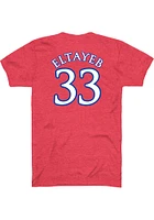 Nadira Eltayeb Kansas Jayhawks Red Basketball Name and Number Short Sleeve Player T Shirt